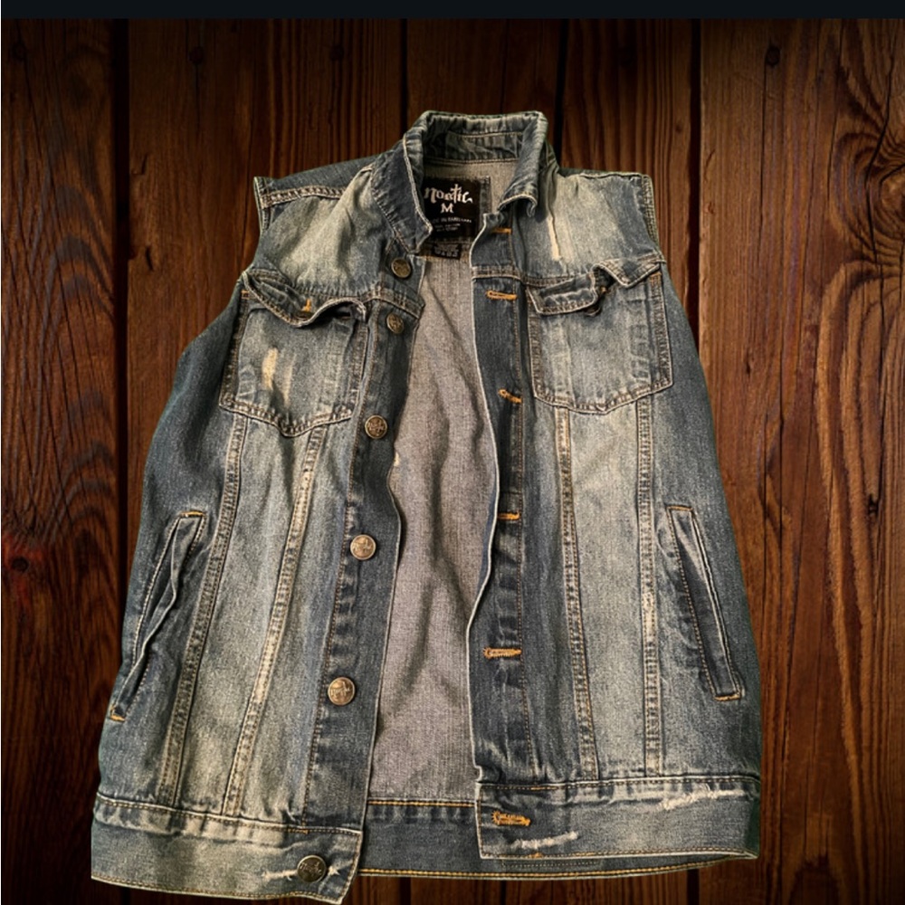 Nostic Jean Vest!🐸🏍 Mens Medium!